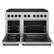 Angle. ZLINE - 48 in. Wide 8 Burner Autograph 6.7 cu. ft. Freestanding Paramount Dual Fuel DuoPro Range with Black Accents - Stainless Steel.