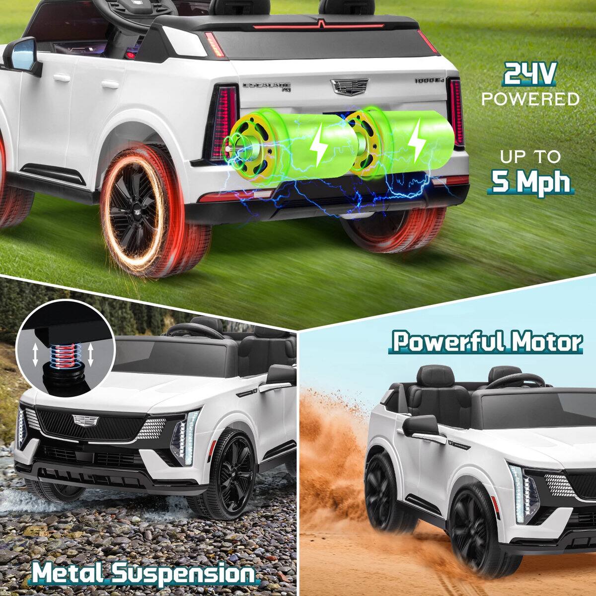 DFALE 6000 E  
24V POWERED  
UP TO 5 Mph  
Powerful Motor  
Metal Suspension