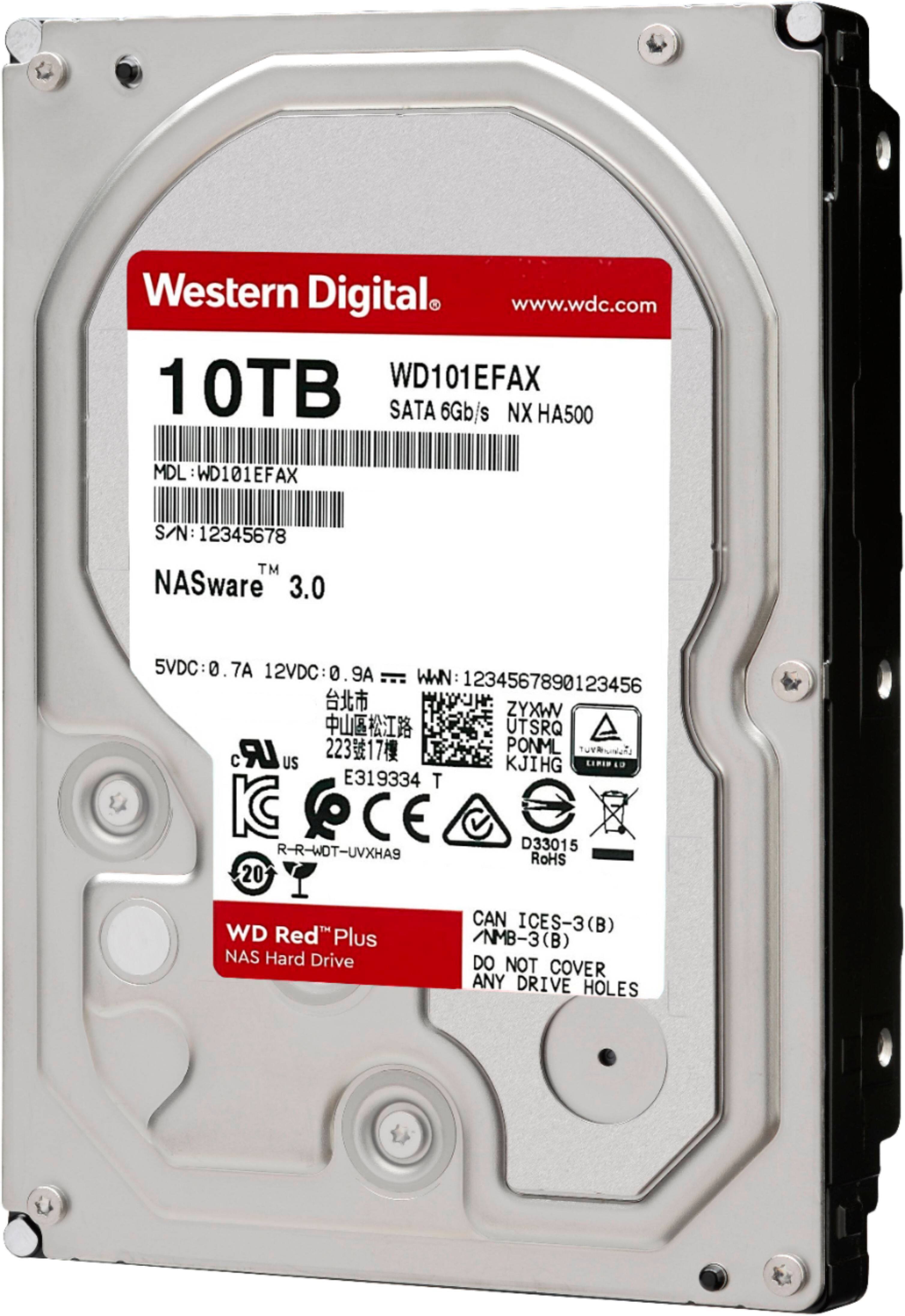 Alt View 13. WD - Red Plus 10TB Internal SATA NAS Hard Drive for Desktops - Red.