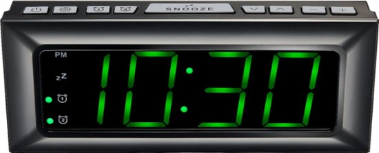 Best Buy essentials™ – BE-CLOPP3 Digital AM / FM Dual Alarm Clock – Black