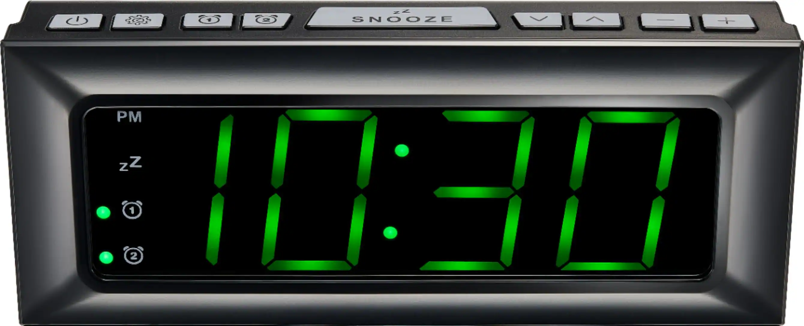 Front. Best Buy essentials™ - BE-CLOPP3 Digital AM / FM Dual Alarm Clock - Black.