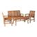 Angle. Walker Edison - 4-Piece Windsor Acacia Wood Patio Chat Set - Brown.