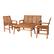 Left. Walker Edison - 4-Piece Windsor Acacia Wood Patio Chat Set - Brown.