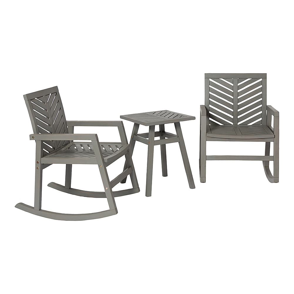 Angle. Walker Edison - Windsor 3-Piece Modern Rocking Chat Set - Grey Wash.