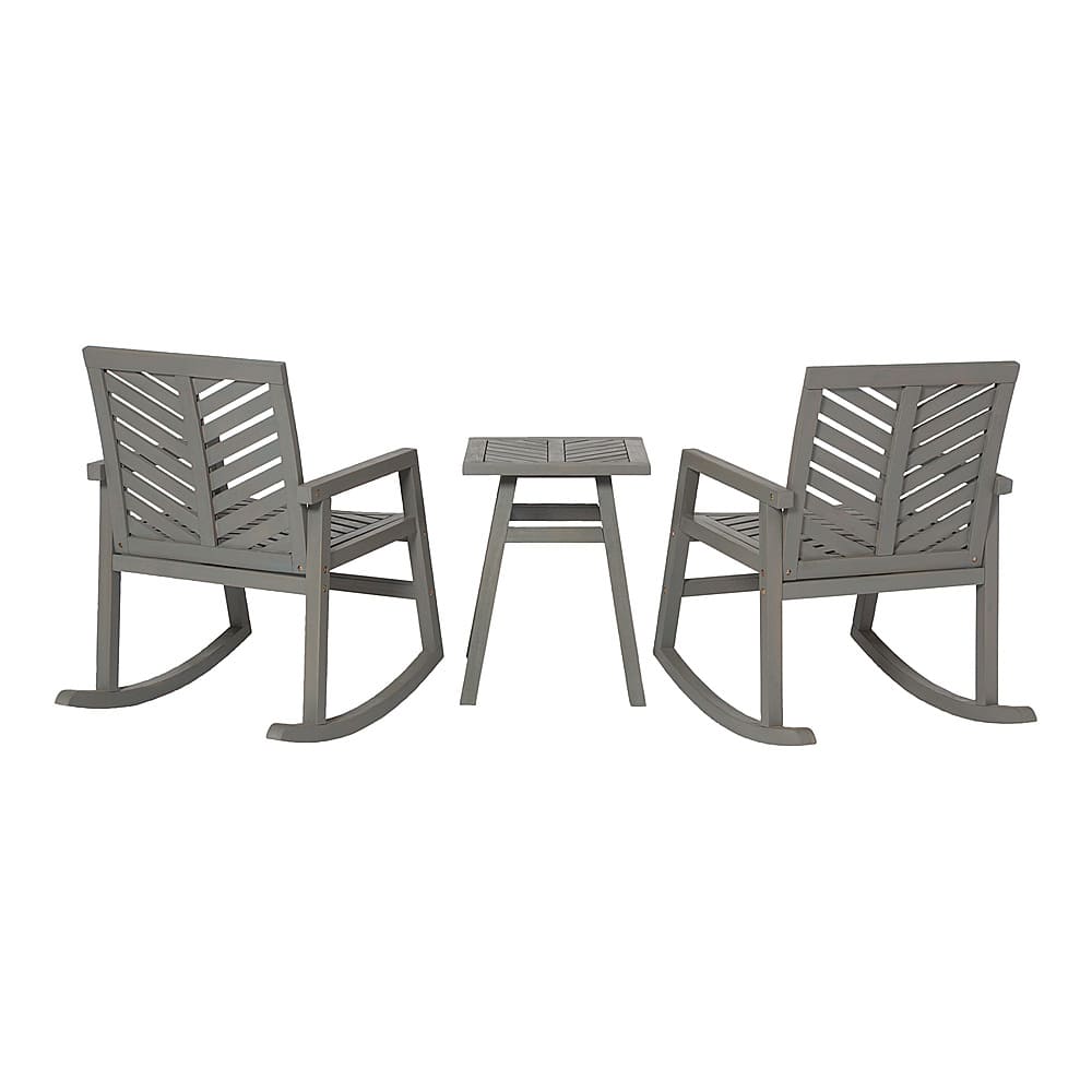 Left. Walker Edison - Windsor 3-Piece Modern Rocking Chat Set - Grey Wash.