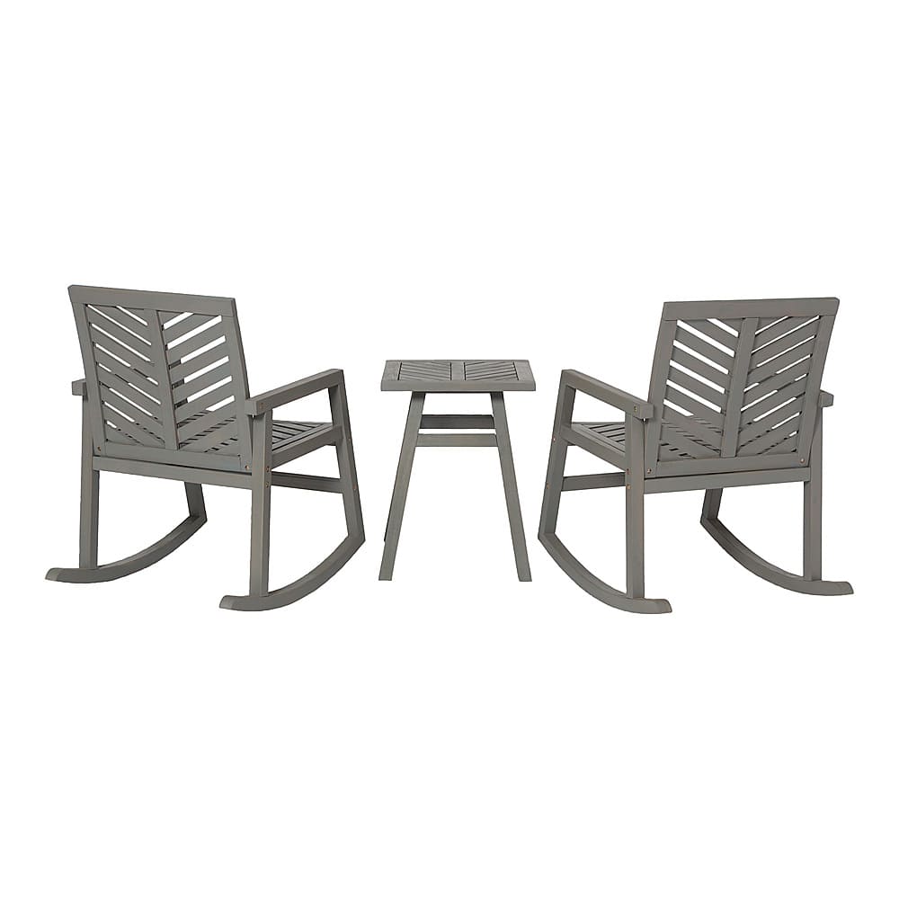 Left View: Walker Edison - Windsor 3-Piece Rocking Chat Set - Grey Wash