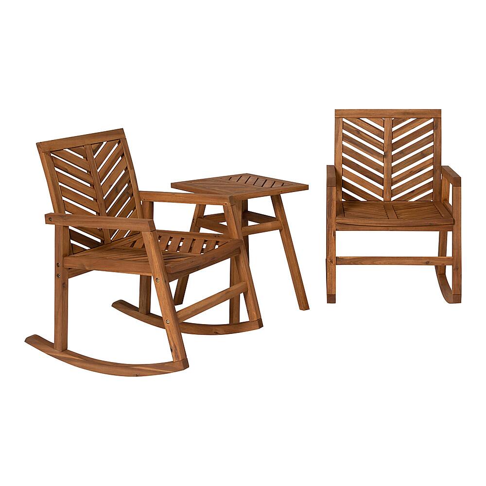 Angle View: Walker Edison - Windsor 3-Piece Rocking Chat Set - Brown