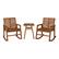 Front. Walker Edison - Windsor 3-Piece Modern Rocking Chat Set - Brown.