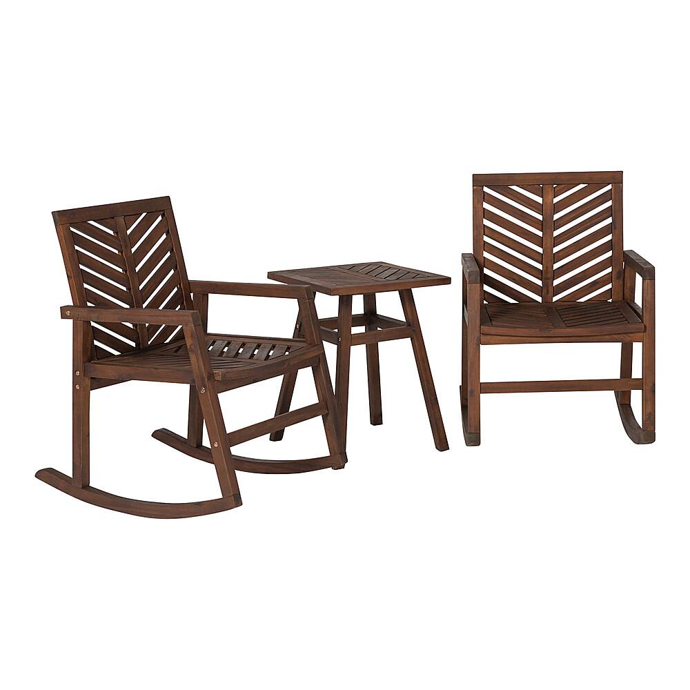 Angle View: Walker Edison - Windsor 3-Piece Rocking Chat Set - Dark Brown