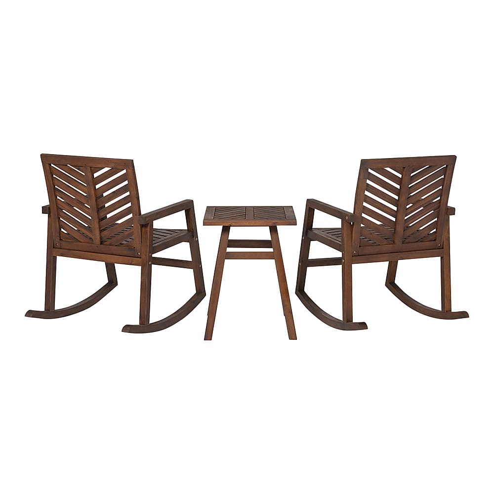 Left View: Walker Edison - Windsor 3-Piece Rocking Chat Set - Dark Brown