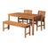Left. Walker Edison - 4-Piece Windsor Acacia Wood Patio Dining Set - Brown.