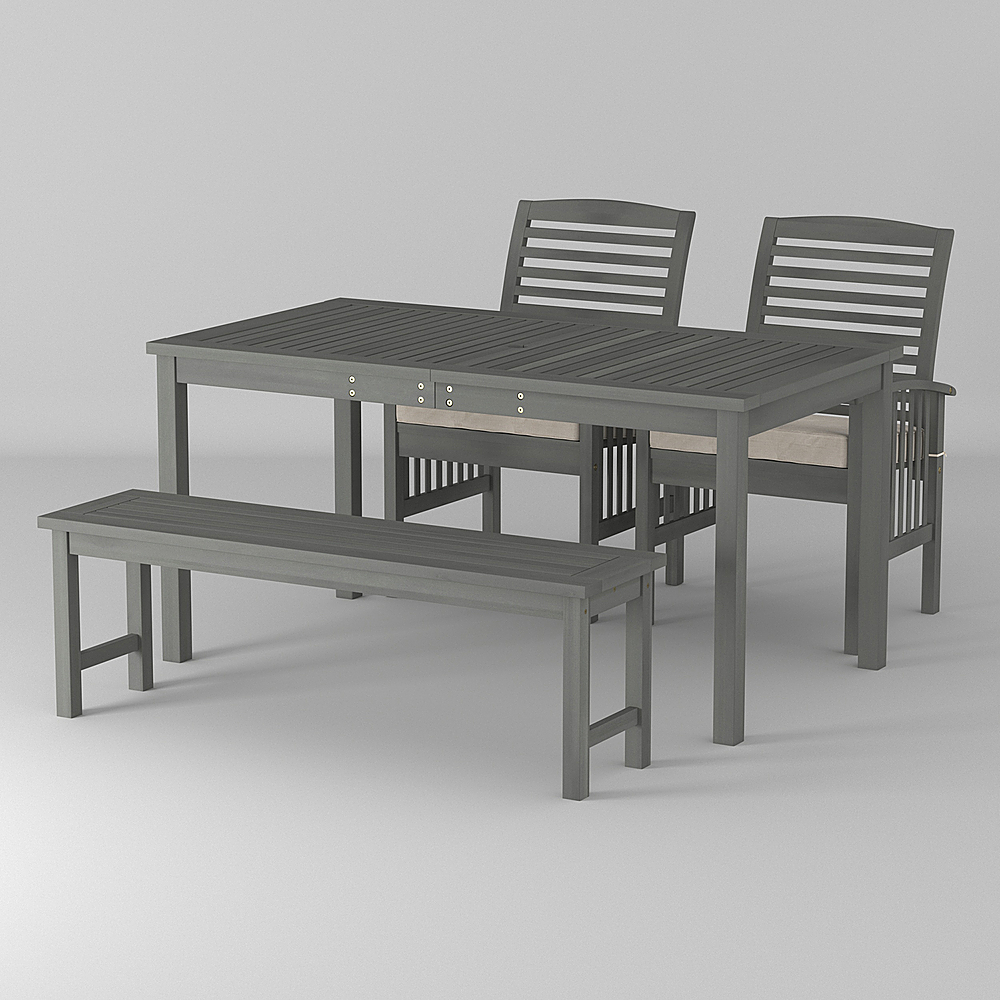 Angle View: Walker Edison - 4-Piece Everest Acacia Wood Patio Dining Set - Grey Wash