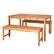 Angle. Walker Edison - 3-Piece Cypress Acacia Wood Patio Dining Set - Brown.