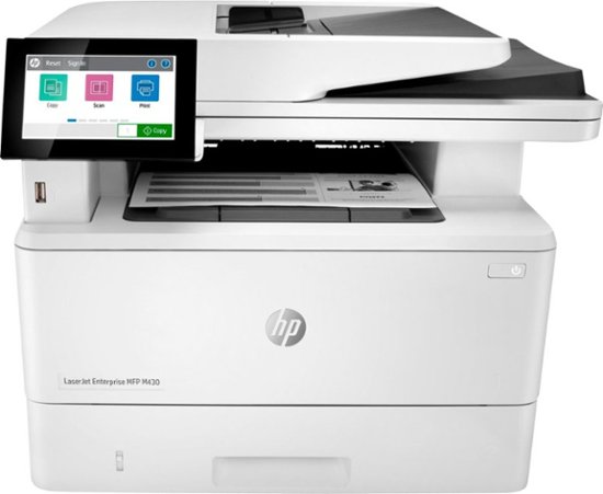 Front Zoom. HP - LaserJet Enterprise M430F Black-and-White All-In-One Laser Printer - White.