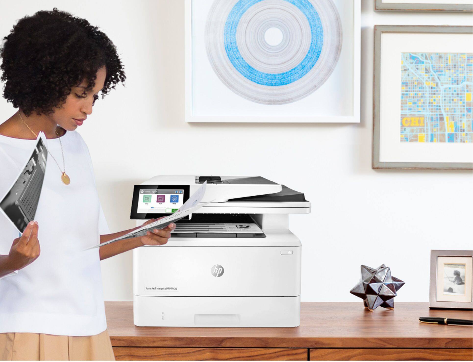 Alt View 17. HP - LaserJet Enterprise M430F Black-and-White All-In-One Laser Printer - White.
