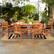Left. Walker Edison - 7-Piece Windsor Acacia Wood Extendable Patio Dining Set - Brown.