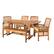 Angle. Walker Edison - 6-Piece Cypress Acacia Wood Extendable Patio Dining Set - Brown.