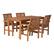Left. Walker Edison - 5-Piece Windsor Acacia Wood Patio Dining Set - Brown.