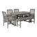 Angle. Walker Edison - 6-Piece Cypress Acacia Wood Extendable Patio Dining Set - Grey Wash.