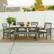 Left. Walker Edison - 6-Piece Cypress Acacia Wood Extendable Patio Dining Set - Grey Wash.