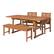 Angle. Walker Edison - 4-Piece Windsor Acacia Wood Extendable Patio Dining Set - Brown.