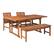 Left. Walker Edison - 4-Piece Windsor Acacia Wood Extendable Patio Dining Set - Brown.