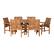 Front. Walker Edison - 7-Piece Windsor Acacia Wood Patio Dining Set - Brown.