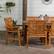 Alt View 19. Walker Edison - 7-Piece Windsor Acacia Wood Patio Dining Set - Brown.