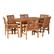 Left. Walker Edison - 7-Piece Windsor Acacia Wood Patio Dining Set - Brown.
