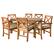 Angle. Walker Edison - 7-Piece Hunter Acacia Wood Patio Dining Set - Brown.