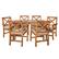 Front. Walker Edison - 7-Piece Hunter Acacia Wood Patio Dining Set - Brown.