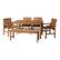 Angle. Walker Edison - 6-Piece Windsor Acacia Wood Patio Dining Set - Brown.