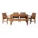Front. Walker Edison - 6-Piece Windsor Acacia Wood Patio Dining Set - Brown.