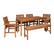Left. Walker Edison - 6-Piece Windsor Acacia Wood Patio Dining Set - Brown.