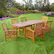 Alt View 11. Walker Edison - 7-Piece Cypress Acacia Wood Patio Dining Set - Brown.