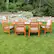 Left. Walker Edison - 7-Piece Cypress Acacia Wood Patio Dining Set - Brown.
