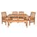 Front. Walker Edison - 6-Piece Everest Acacia Wood Patio Dining Set - Brown.