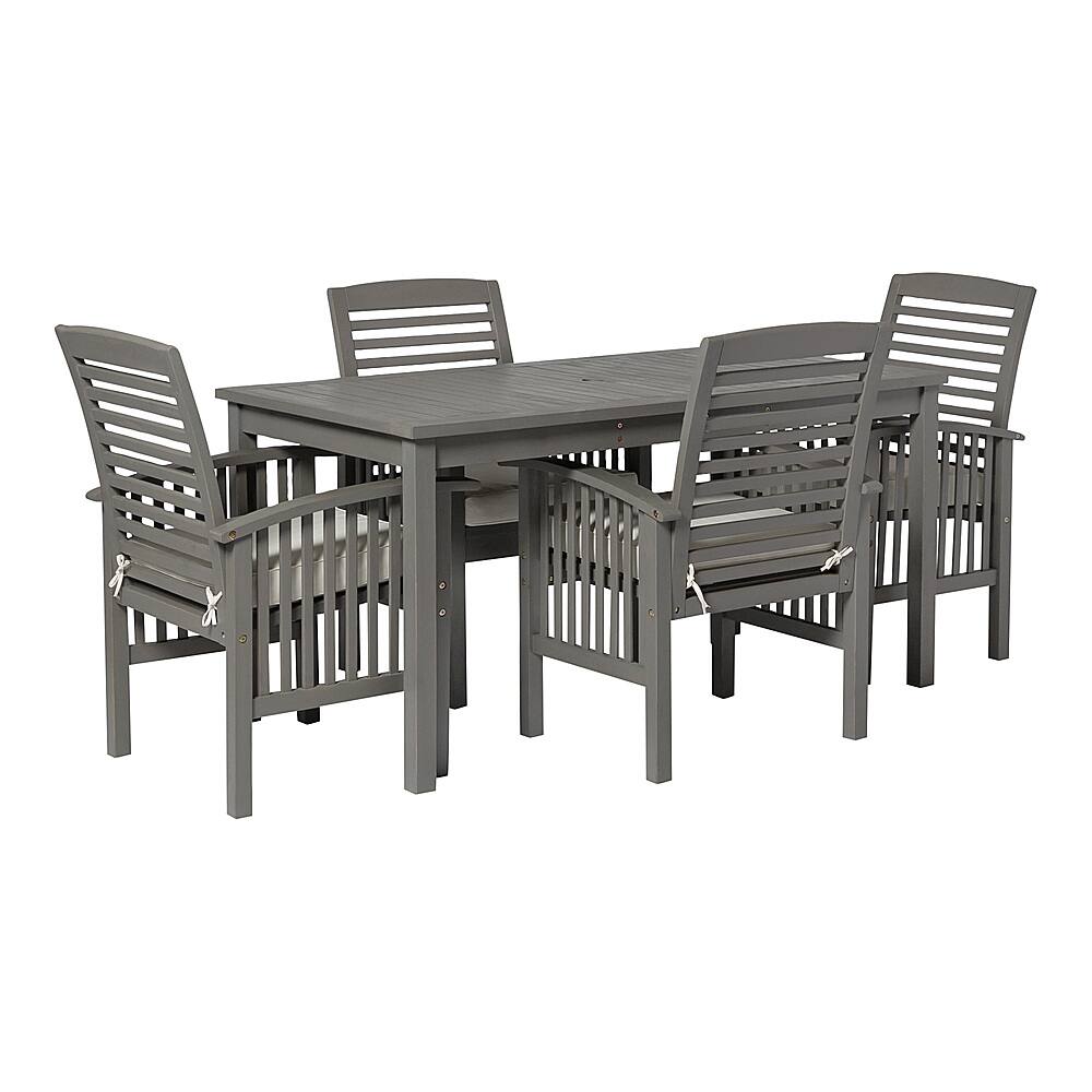 Walker Edison 5-Piece Everest Acacia Wood Patio Dining Set Grey Wash ...