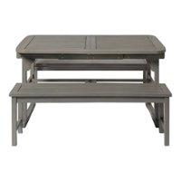 Walker Edison - 3-Piece Classic Outdoor Patio Dining Set - Grey Wash - Front_Zoom