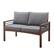 Angle. Walker Edison - Modern Patio Outdoor Garden Metal Loveseat Bench - Brown.