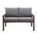 Front. Walker Edison - Modern Patio Outdoor Garden Metal Loveseat Bench - Brown.
