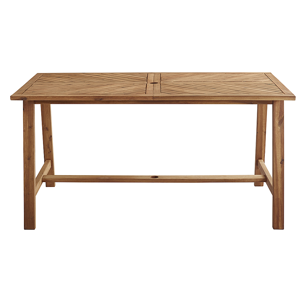 Angle View: Walker Edison - Windsor Acacia Wood Outdoor Dining Table - Brown