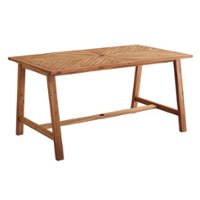 Walker Edison - Windsor Acacia Wood Outdoor Dining Table - Brown - Front_Zoom