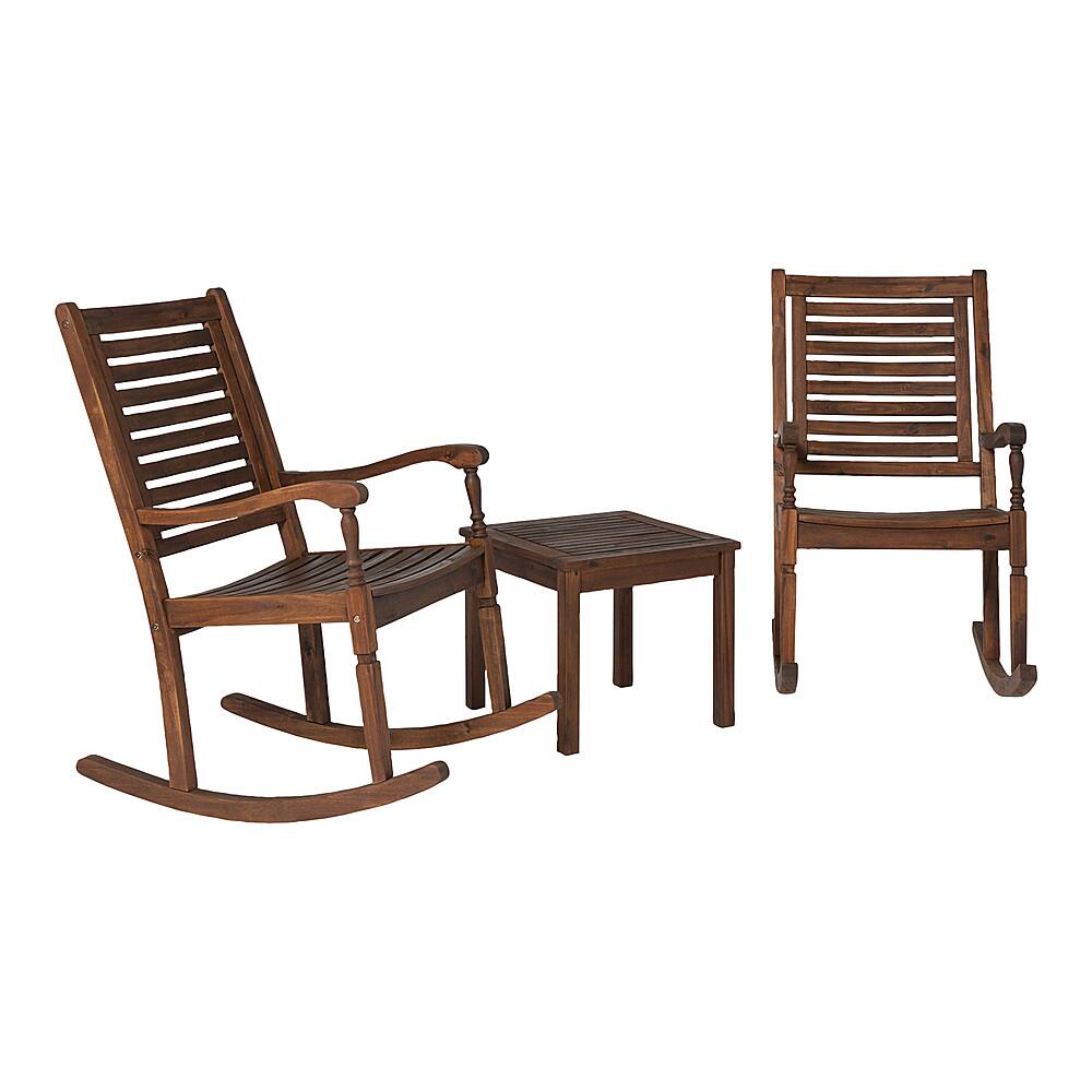 Angle View: Walker Edison - Cypress 3-Piece Rocking Chat Set - Dark Brown