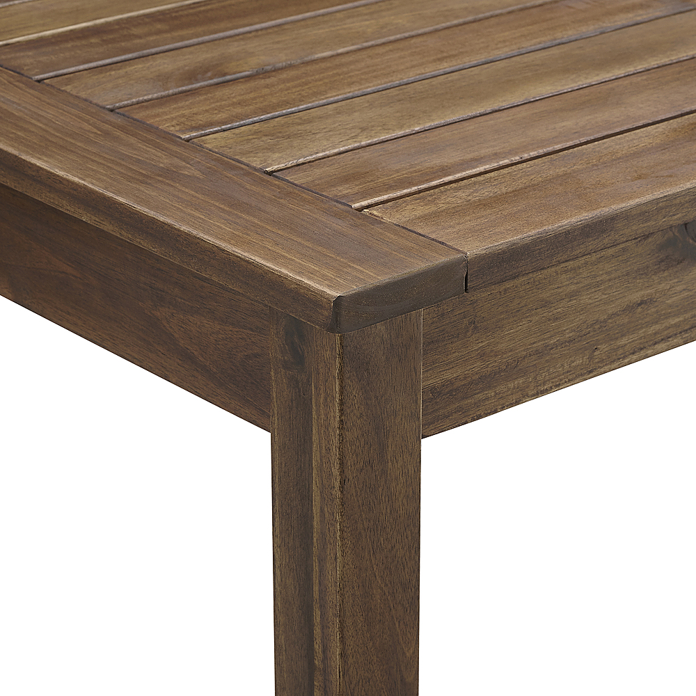 Left View: Walker Edison - Acacia Wood Counter Height Outdoor Dining Table - Dark Brown