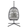 Walker Edison - Swinging Wicker Patio Egg Chair with Cushion - Gray/Gray
