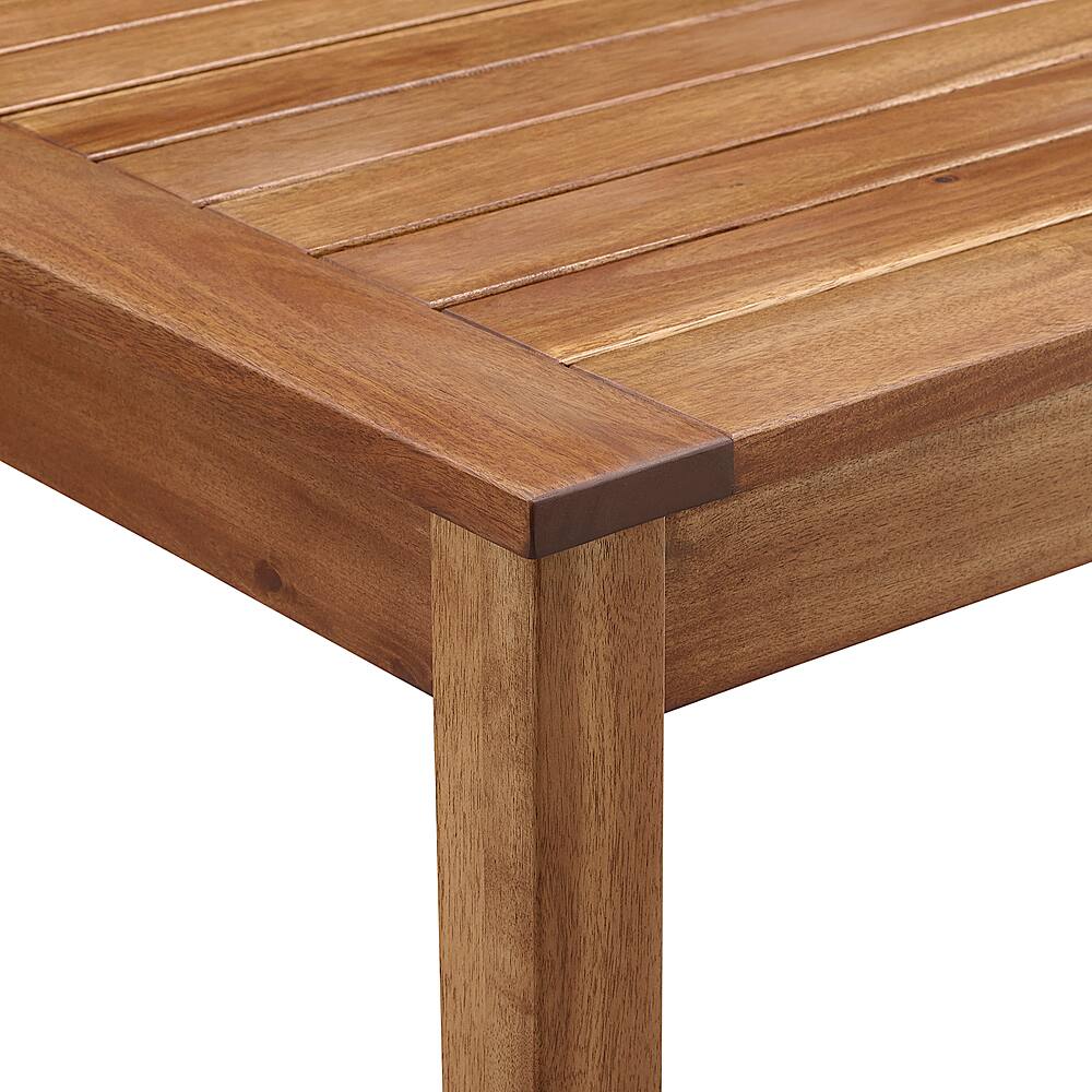 Left View: Walker Edison - Acacia Wood Counter Height Outdoor Dining Table - Brown
