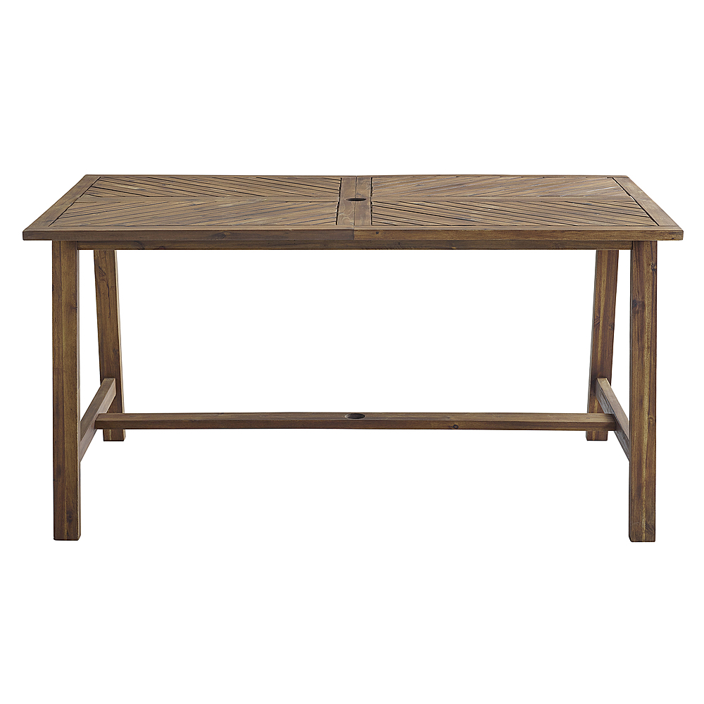 Angle View: Walker Edison - Windsor Acacia Wood Outdoor Dining Table - Dark Brown