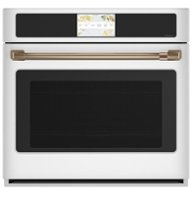 Café - 30" Built-In Single Electric Convection Wall Oven with True European Convection and In-Oven Camera, Customizable - Matte White - Front_Zoom