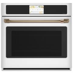 Café - 30" Built-In Single Electric Convection Wall Oven with True European Convection and In-Oven Camera, Customizable - Matte White - Front_Zoom